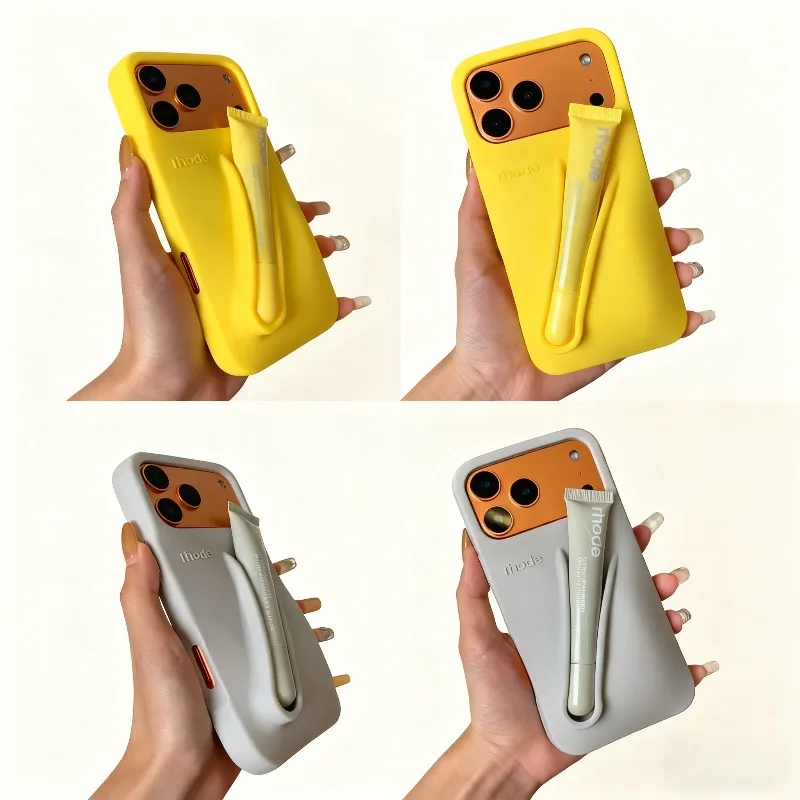 Phone Case for IPhone 11 12 13 14 15 16 Pro Max Plus 17 Air Makeup Lip Gloss Silicone Cover with Lip Glaze