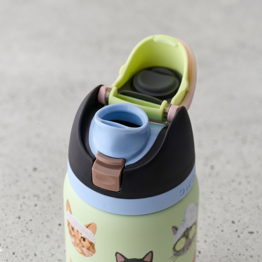 Owala FreeSip Water Bottle – Cat Collage Print, 32oz Insulated Stainless Steel