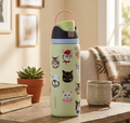 Owala FreeSip Water Bottle – Cat Collage Print, 32oz Insulated Stainless Steel